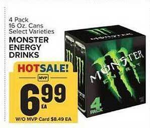 Food Lion Monster energy drinks offer
