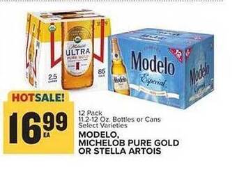 Food Lion Modelo, michelob pure gold or stella artois offer
