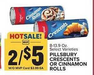 Food Lion Pillsbury crescents or cinnamon rolls offer