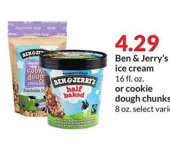 Hy-Vee Ben & jerry's ice cream or cookie dough chunks offer