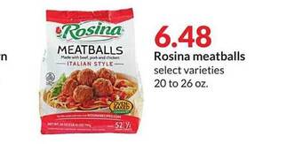 Hy-Vee Rosina meatballs offer