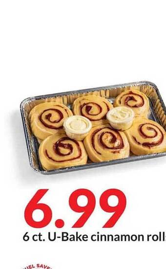 Hy-Vee 6 ct. u-bake cinnamon rolls offer
