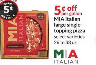 Hy-Vee Mia italian large single-topping pizza offer