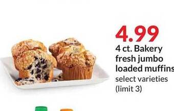 Hy-Vee 4 ct. bakery fresh jumbo loaded muffins offer