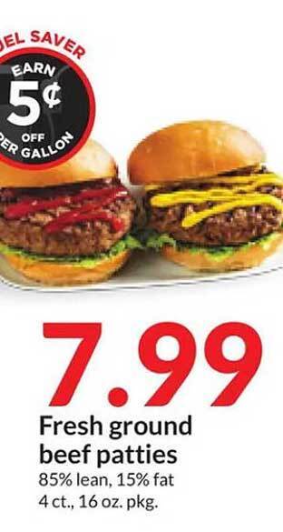 Hy-Vee Fresh ground beef patties offer