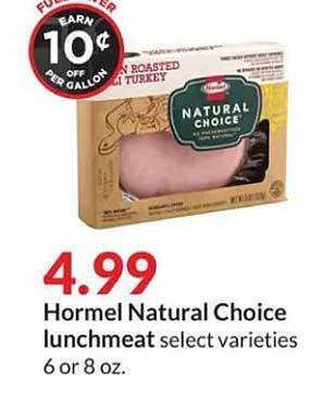 Hy-Vee Hormel natural choice lunchmeat offer