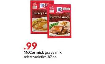 Hy-Vee Mccormick gravy mix offer