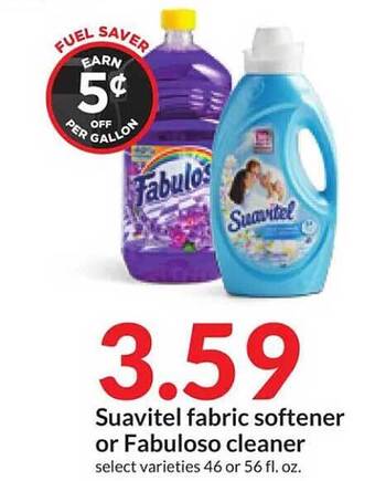 Hy-Vee Suavitel fabric softener or fabuloso cleaner offer