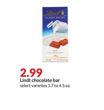 Hy-Vee Lindt chocolate bar offer