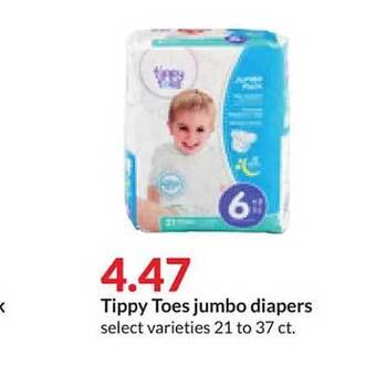 Hy-Vee Tippy toes jumbo diapers offer