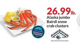 Hy-Vee Alaska jumbo bairdi snow crab clusters offer