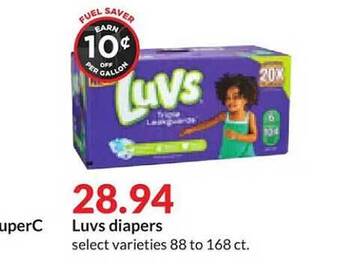 Hy-Vee Luvs diapers offer