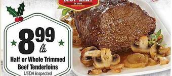 Sentry Half or whole trimmed beef tenderloins offer