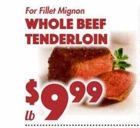 The Food Emporium Whole beef tenderloin offer
