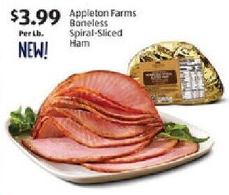 Aldi Appleton Farms Boneless Spiral-Sliced Ham offer