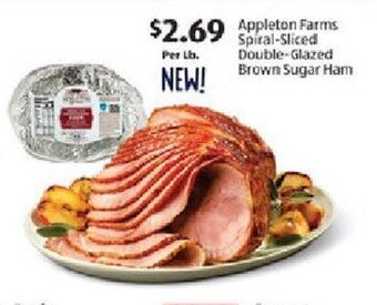 Aldi Appleton Farms Spiral-Sliced Double-Glazed Brown Sugar Ham offer