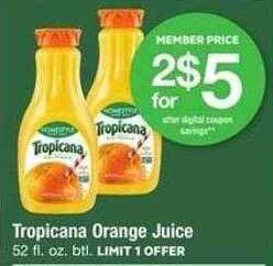 Safeway Tropicana orange juice offer