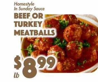 The Food Emporium Beef or turkey meatballs offer