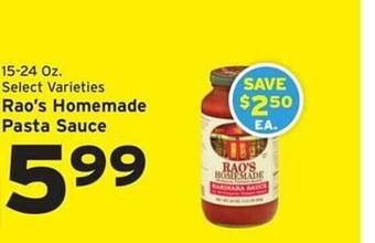 Hannaford Rao's homemade pasta sauce offer