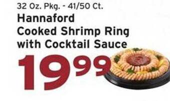 Hannaford Hannaford cooked shrimp ring with cocktail sauce offer