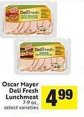 Lucky Supermarkets Oscar mayer deli fresh lunchmeat offer