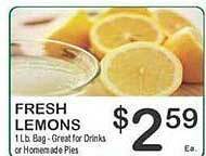 Foodland Fresh lemons offer