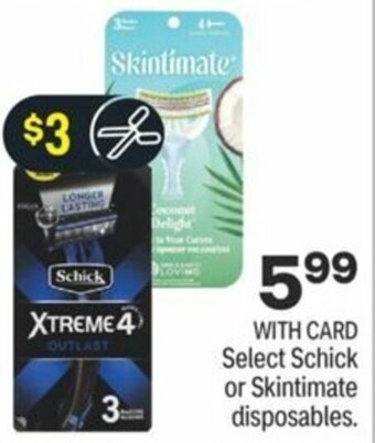 CVS Schick Or Skintimate Disposable offer