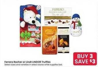 Jewel-Osco Ferrero rocher or lindt lindor truffles offer