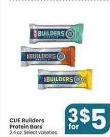 Jewel-Osco Clif builders protein bars offer