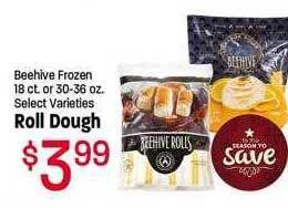 Maceys Beehive frozen roll dough offer