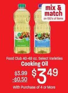 Maceys Food club cooking oil offer