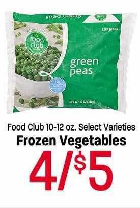 Maceys Food club frozen vegetables offer