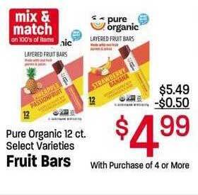 Maceys Pure organic fruit bars offer