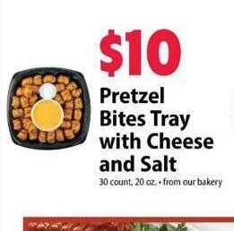 Festival Foods Pretzel bites tray with cheese and salt offer