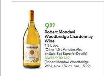 Publix Robert mondavi woodbridge chardonnay wine offer