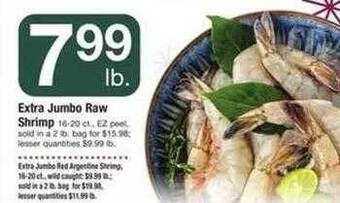 Safeway Extra jumbo raw shrimp offer