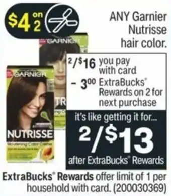 CVS Garnier Nutrisse Hair Color offer