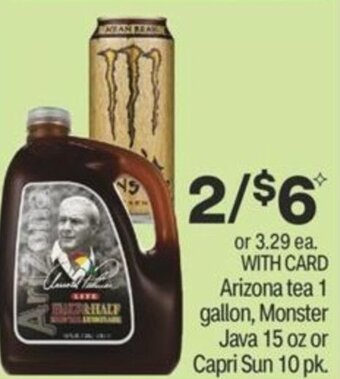 CVS Arizona Tea 1 Gallon, Monster Java 15 oz offer