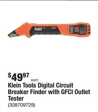 The Home Depot Klein tools digital circuit breaker finder with gfci outlet tester offer