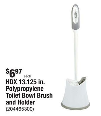 The Home Depot Hdx 13.125 in. polypropylene toilet bowl brush and holder offer