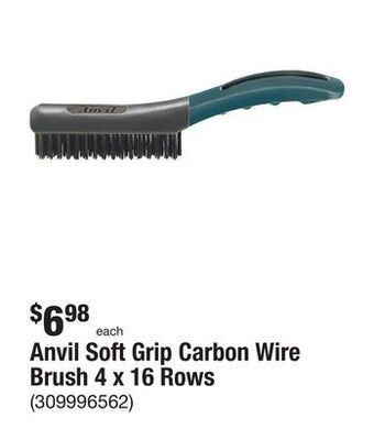 The Home Depot Anvil soft grip carbon wire brush 4 x 16 rows offer