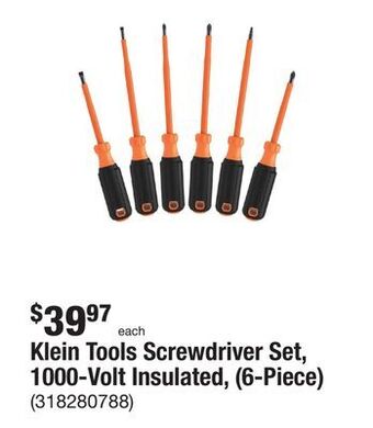 The Home Depot Klein tools screwdriver set, 1000-volt insulated, (6-piece) offer
