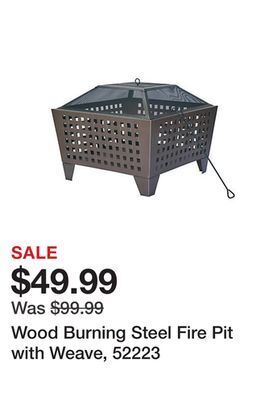 Tractor Supply Company Wood burning steel fire pit with weave, 52223 offer