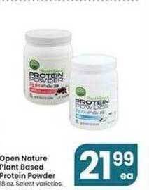 Jewel-Osco Open nature plant based protein powder offer