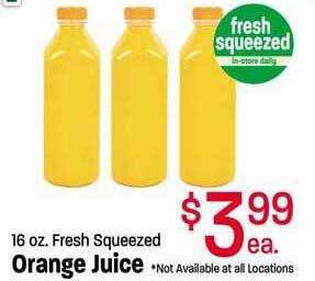 Maceys Orange juice offer