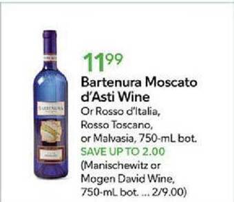 Publix Bartenura moscato d'asti wine offer