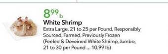 Publix White shrimp offer