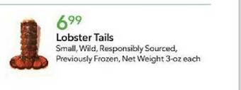 Publix Lobster tails offer