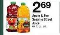 Safeway Apple & eve sesame street juice offer