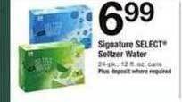 Safeway Signature select seltzer water offer